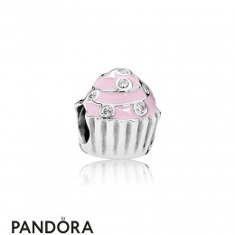 Pandora Birthday Charms Sweet Cupcake Charm Light Pink Enamel Clear Cz Jewelry