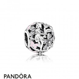 Pandora Fairy Tale Charms Dazzling Daisy Fairy Light Pink Enamel Clear Cz Jewelry