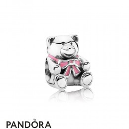 Pandora Family Charms It's A Girl Teddy Bear Charm Pink Enamel Jewelry