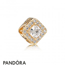 Pandora Passions Charms Chic Glamour Geometric Radiance Charm 14K Gold Clear Cz Jewelry