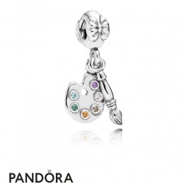 Pandora Passions Charms Music Arts Artist's Palette Pendant Charm Multi Colored Cz Jewelry