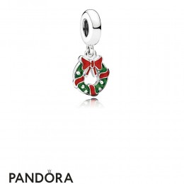 Pandora Pendant Charms Holiday Wreath Pendant Charm Berry Red Green Enamel Jewelry