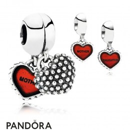 Pandora Pendant Charms Piece Of My Heart Daughter Two Part Pendant Charm Red Enamel Jewelry