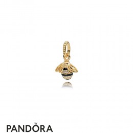 Women's Pandora Queen Bee Pendant Pandora Shine Black Enamel Clear Cz Jewelry
