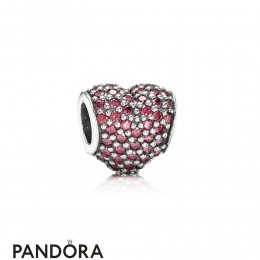 Pandora Sparkling Paves Charms Pave Heart Charm Red Cz Jewelry