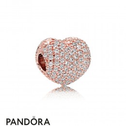 Pandora Sparkling Paves Charms Pave Open My Heart Clip Pandora Rose Clear Cz Jewelry