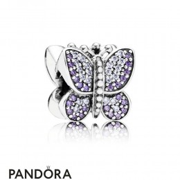 Pandora Sparkling Paves Charms Sparkling Butterfly Charm Purple Cz Jewelry