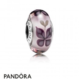 Pandora Touch Of Color Charms Pink Butterfly Kisses Charm Murano Glass Jewelry