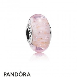 Pandora Touch Of Color Charms Pink Glitter Charm Murano Glass Jewelry