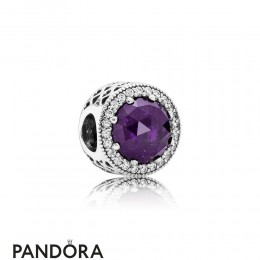 Pandora Touch Of Color Charms Radiant Hearts Charm Royal Purple Crystal Clear Cz Jewelry