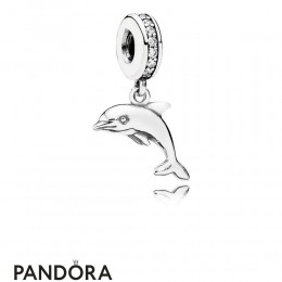 Pandora Vacation Travel Charms Playful Dolphin Pendant Charm Clear Cz Jewelry