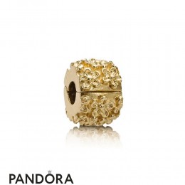 Pandora Collections Golden Flower Clip 14K Gold Jewelry