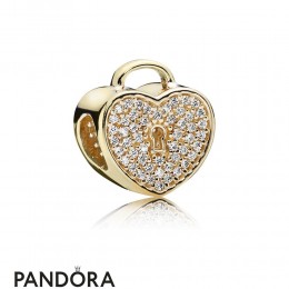 Pandora Collections Heart Lock Charm 14K Gold Jewelry