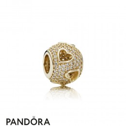 Pandora Collections Tumbling Hearts Charm 14K Gold Jewelry