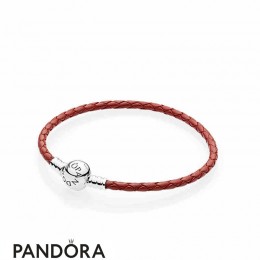 Women's Pandora Cowhide Leather Bracelet With A Red Circle Jewelry