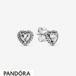 Women's Pandora Elevated Heart Stud Earrings Jewelry