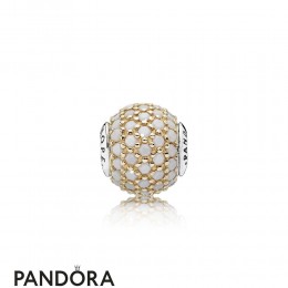 Pandora Essence Hope Charm 14K Gold Opaque White Crystal Jewelry