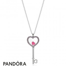 Women's Pandora Love Key Flow Pink Pendant Set Jewelry