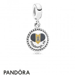 Women's Pandora Pittsburgh Flag Dangle Charm Mixed Enamel Jewelry