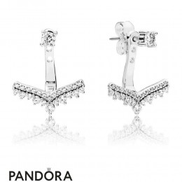 Women's Pandora Princess Wishbone Earring Studs Jewelry