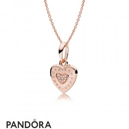 Pandora Rose Logo Heart Necklace Jewelry