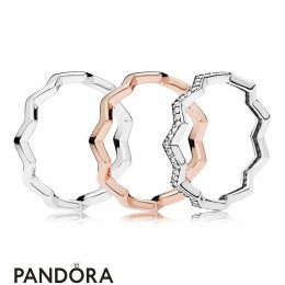 Pandora Rose Timeless Zig Zag Ring Stack Jewelry
