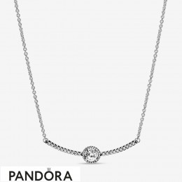 Women's Pandora Round Sparkle Bar Necklace Jewelry