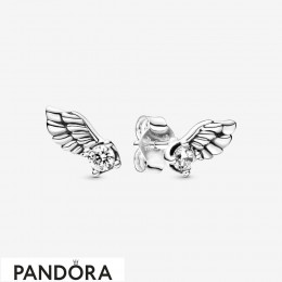 Women's Pandora Sparkling Angel Wing Stud Earrings Jewelry