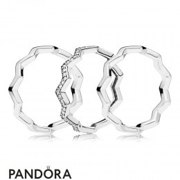 Women's Pandora Timeless Zig Zag Ring Stack Jewelry
