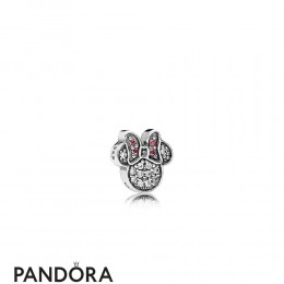Pandora Disney Charms Sparkling Minnie Icon Petite Charm Red Clear Cz Jewelry
