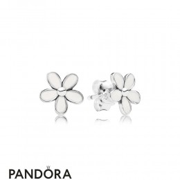 Pandora Earrings Darling Daisies Stud Earrings White Enamel Jewelry