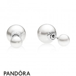 Pandora Earrings Luminous Drops Stud Earrings White Crystal Pearl Jewelry