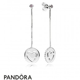 Women's Pandora Pure Love Pendant Earrings Fancy Fuchsia Pink Jewelry