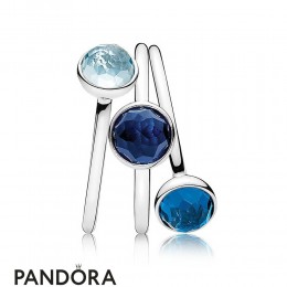 Women's Pandora Boldly Blue Ring Stack Jewelry