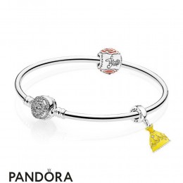 Women's Pandora Disney Belle's Enchanted Rose Bangle Set Jewelry