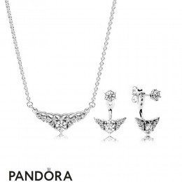 Women's Pandora Fairytale Tiara Earring And Necklace Gift Set Jewelry