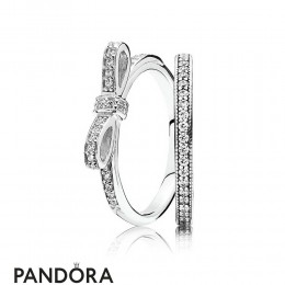 Women's Pandora Loving Bow Ring Stack Jewelry