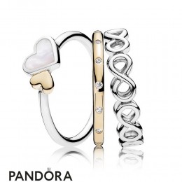 Women's Pandora Loving Symbols Ring Stack Jewelry