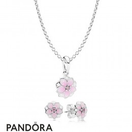 Women's Pandora Magnolia Bloom Necklace And Earring Set Jewelry