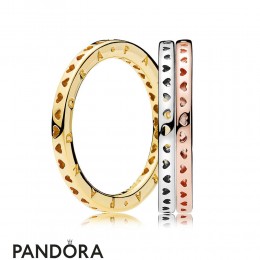 Pandora Signature Mixed Metals Ring Stack Jewelry