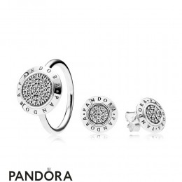 Pandora Signature Ring And Earring Set Jewelry