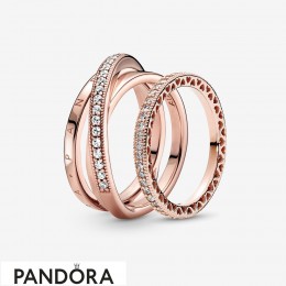 Pandora Signature Sparkle Ring Set Jewelry
