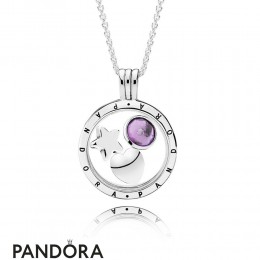 Women's Pandora February Birthstone Floating Locket Gift Set Jewelry