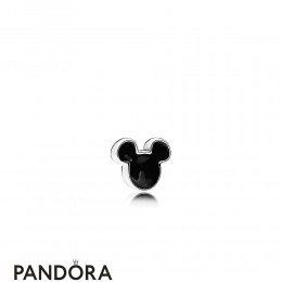 Pandora Lockets Disney Mickey Icon Petite Charm Black Enamel Jewelry