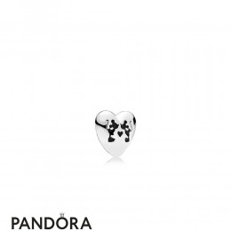 Pandora Lockets Disney Mickey Minnie Kiss Petite Charm Black Enamel Jewelry