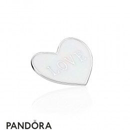 Pandora Lockets Love Heart Plate Medium Silver Enamel Jewelry