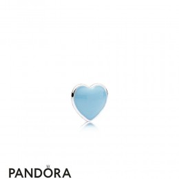 Pandora Lockets Pandora 925 Silver Blue Heart Petite Charm Baby Blue Enamel Jewelry