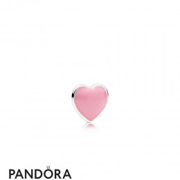 Pandora Lockets Pandora 925 Silver Pink Heart Petite Charm Pink Enamel Jewelry