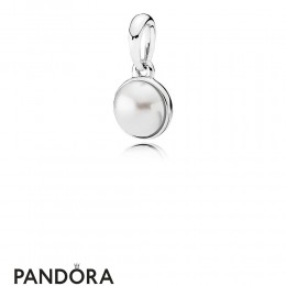 Pandora Pendants Luminous Droplet Pendant White Crystal Pearl Jewelry