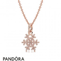 Pandora Rose Sparkling Snowflake Necklace Jewelry
